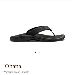 Olukai Ohana Black Vegan Flip Flops